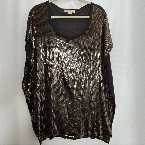 Michael Michael Kors brown sequins top - Picture 1 of 6